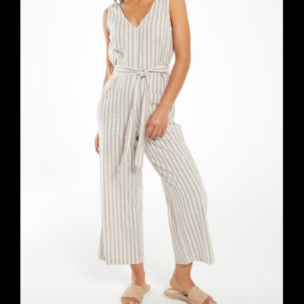 z supply Parade Stripe Jumpsuit in charcoal - Picture 3 of 4